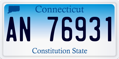 CT license plate AN76931