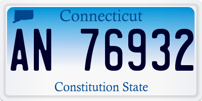 CT license plate AN76932