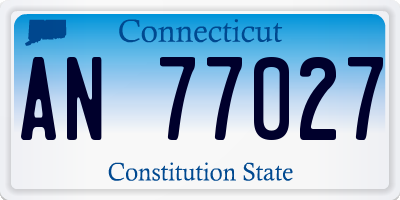 CT license plate AN77027
