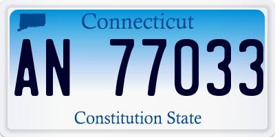 CT license plate AN77033