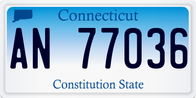 CT license plate AN77036