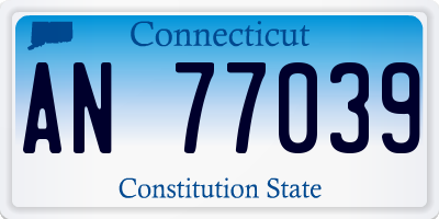 CT license plate AN77039