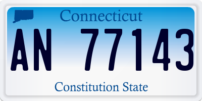 CT license plate AN77143