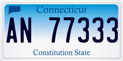 CT license plate AN77333
