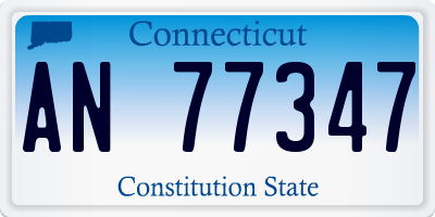 CT license plate AN77347