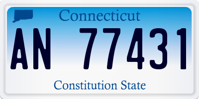 CT license plate AN77431