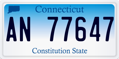 CT license plate AN77647