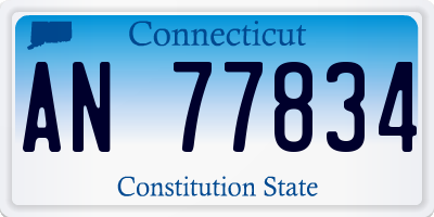 CT license plate AN77834