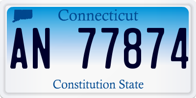 CT license plate AN77874