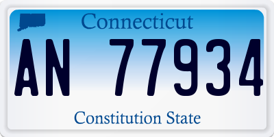 CT license plate AN77934