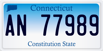 CT license plate AN77989