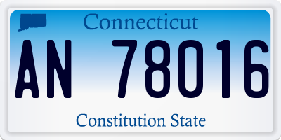 CT license plate AN78016