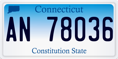 CT license plate AN78036