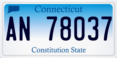 CT license plate AN78037