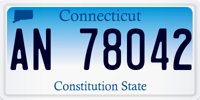 CT license plate AN78042