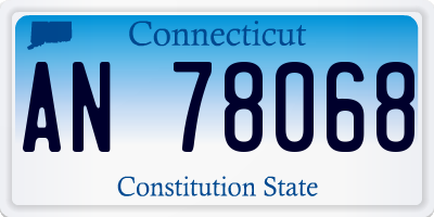 CT license plate AN78068