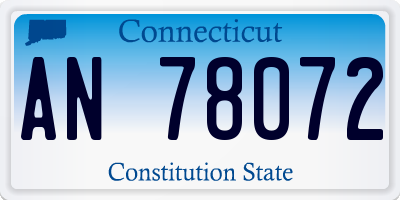CT license plate AN78072