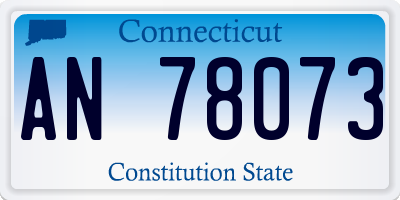 CT license plate AN78073