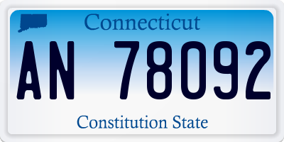 CT license plate AN78092