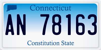 CT license plate AN78163