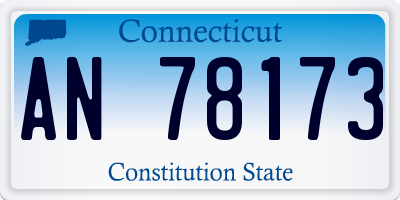 CT license plate AN78173