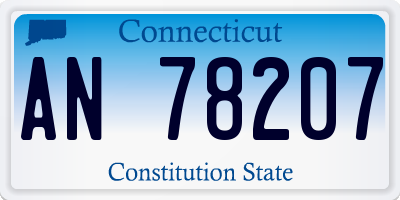 CT license plate AN78207