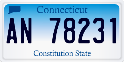 CT license plate AN78231