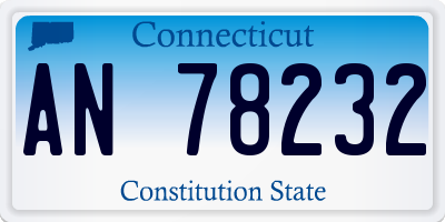 CT license plate AN78232