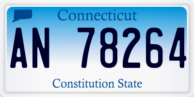 CT license plate AN78264