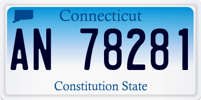 CT license plate AN78281