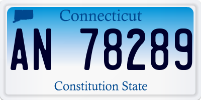 CT license plate AN78289
