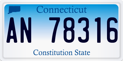 CT license plate AN78316