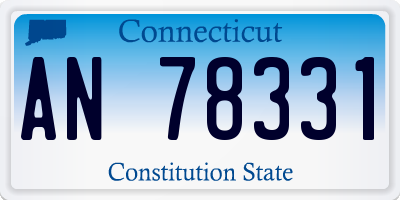 CT license plate AN78331