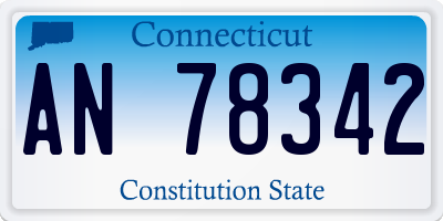 CT license plate AN78342