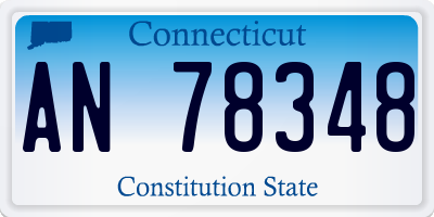 CT license plate AN78348