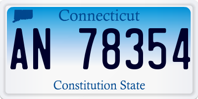 CT license plate AN78354