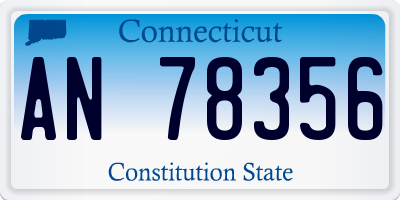 CT license plate AN78356