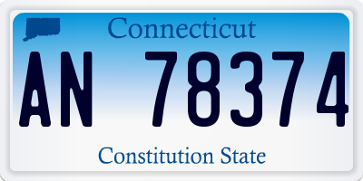 CT license plate AN78374
