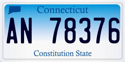 CT license plate AN78376