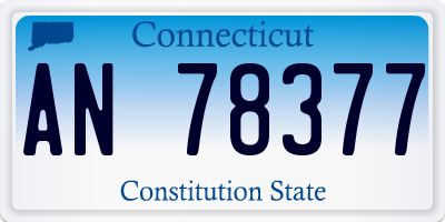 CT license plate AN78377