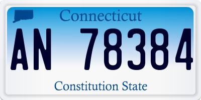 CT license plate AN78384