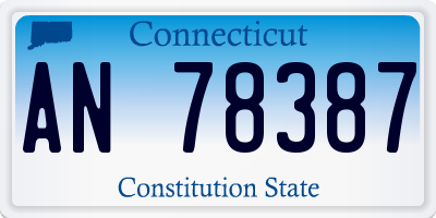 CT license plate AN78387