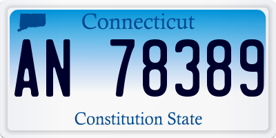 CT license plate AN78389