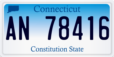 CT license plate AN78416