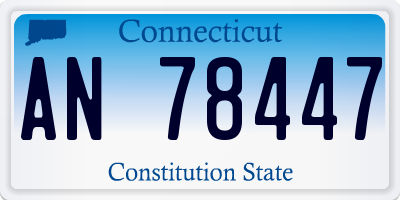 CT license plate AN78447