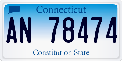 CT license plate AN78474