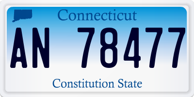 CT license plate AN78477