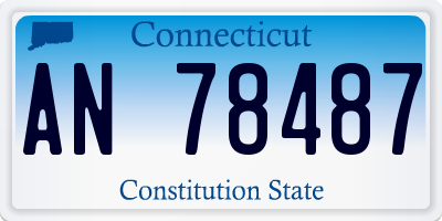 CT license plate AN78487