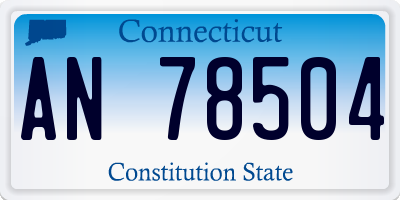 CT license plate AN78504