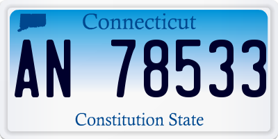 CT license plate AN78533